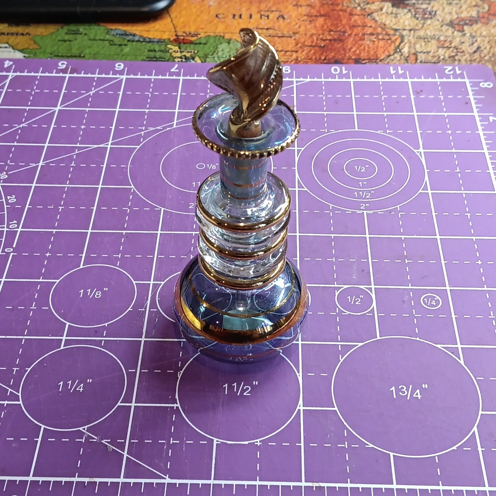 Egyptian glass perfume bottle